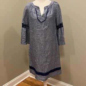 Crown & Ivy Linen Blue Dress
